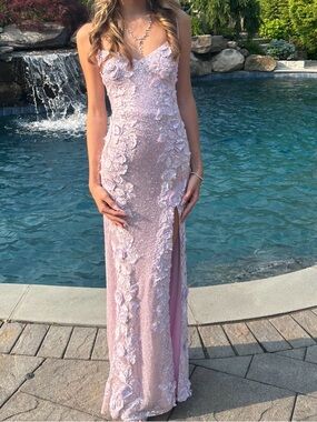 Jovani | Dresses | Jovani 12 Floral Appliques Backless Prom Dress Ice Pink  | Poshmark